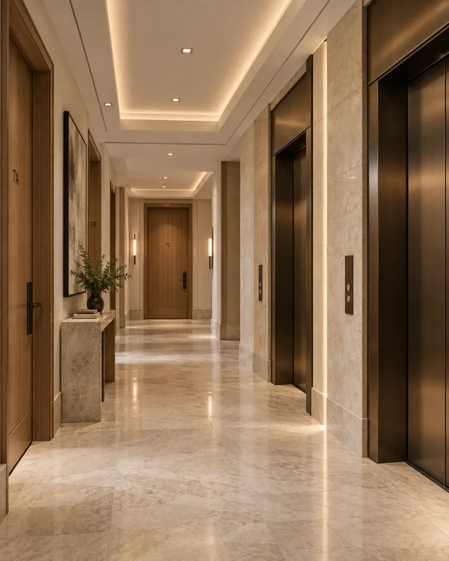 The Astor residential lift lobby