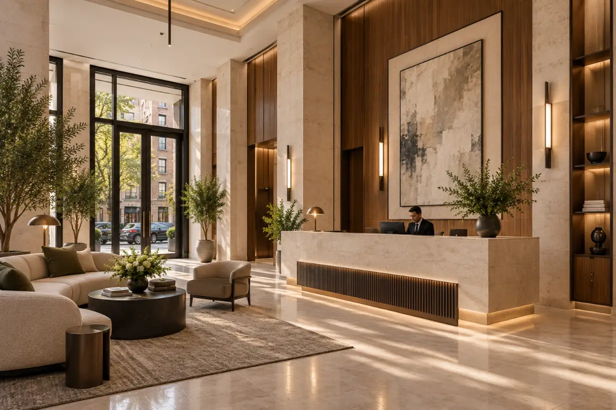 The Astor residential lobby